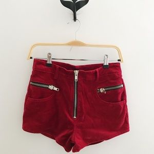 UNIF red velvet Axl shorts, size 27